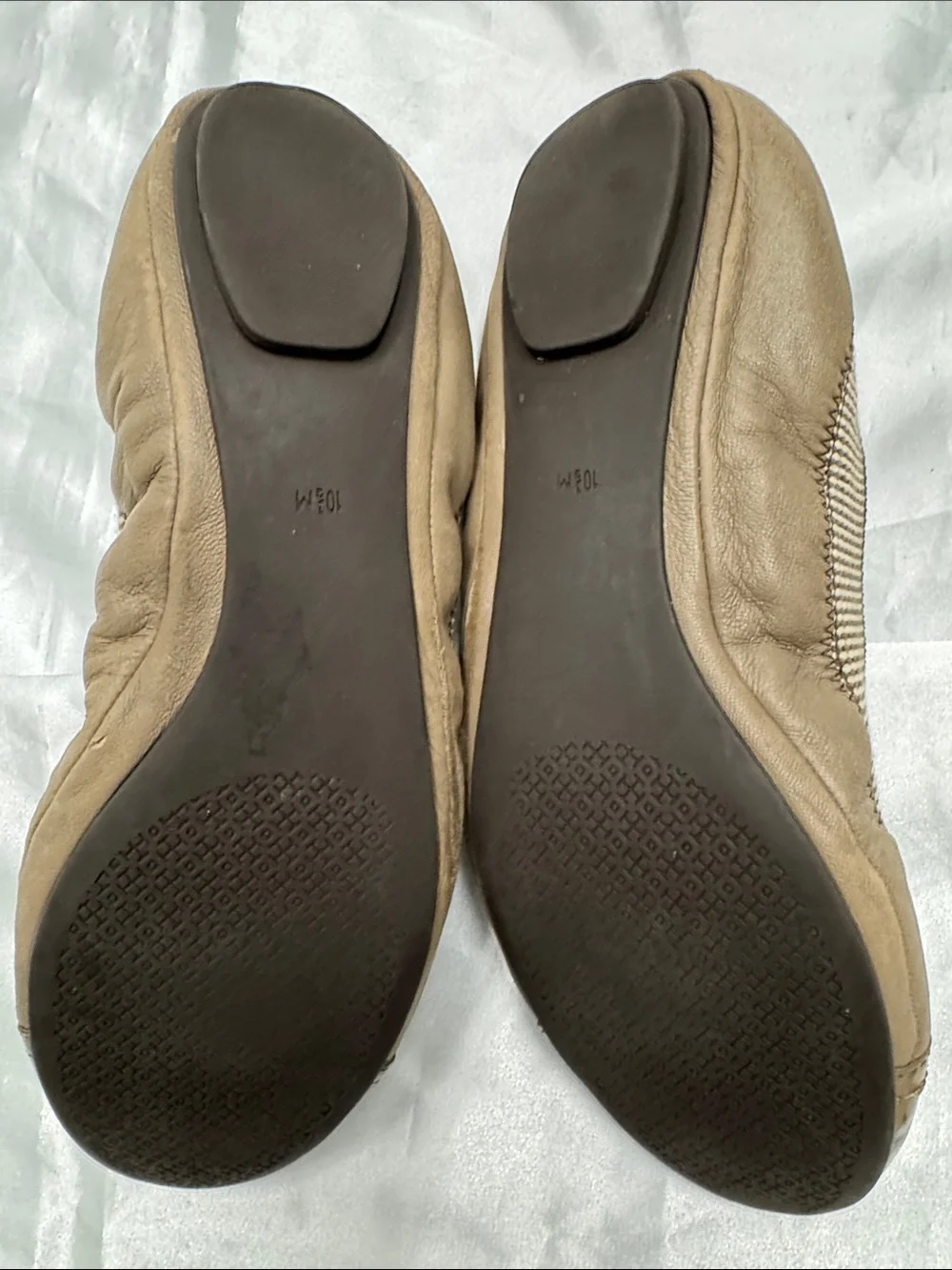 Tory Burch Gabby Ballet Isabel Flat London Gray Size 10.5